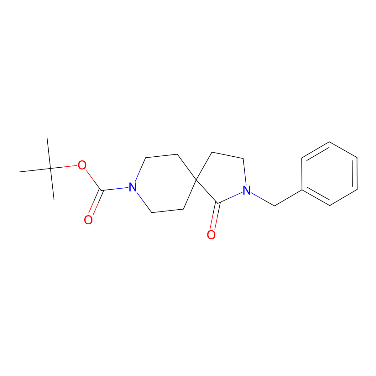 tert-Butyl 2-benzyl-1-oxo-2,8-diazaspiro[4.5]decane-8-carboxylate molecular structure, CAS 1221818-05-8