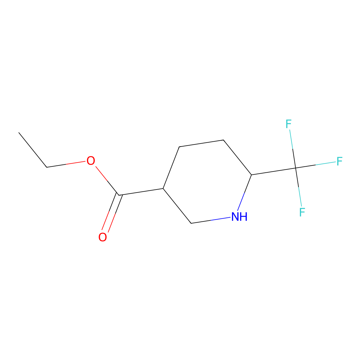 Ethyl 6-(trifluoromethyl)piperidine-3-carboxylate molecular structure, CAS 1221818-26-3