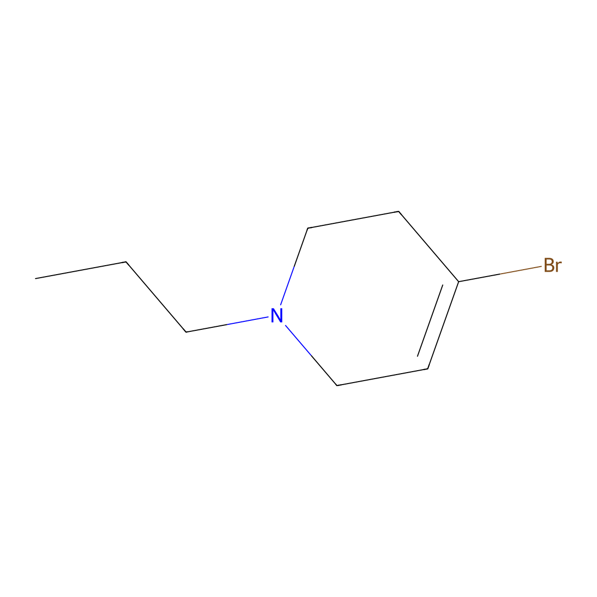 4-Bromo-1-propyl-1,2,3,6-tetrahydropyridine molecular structure, CAS 1221818-50-3