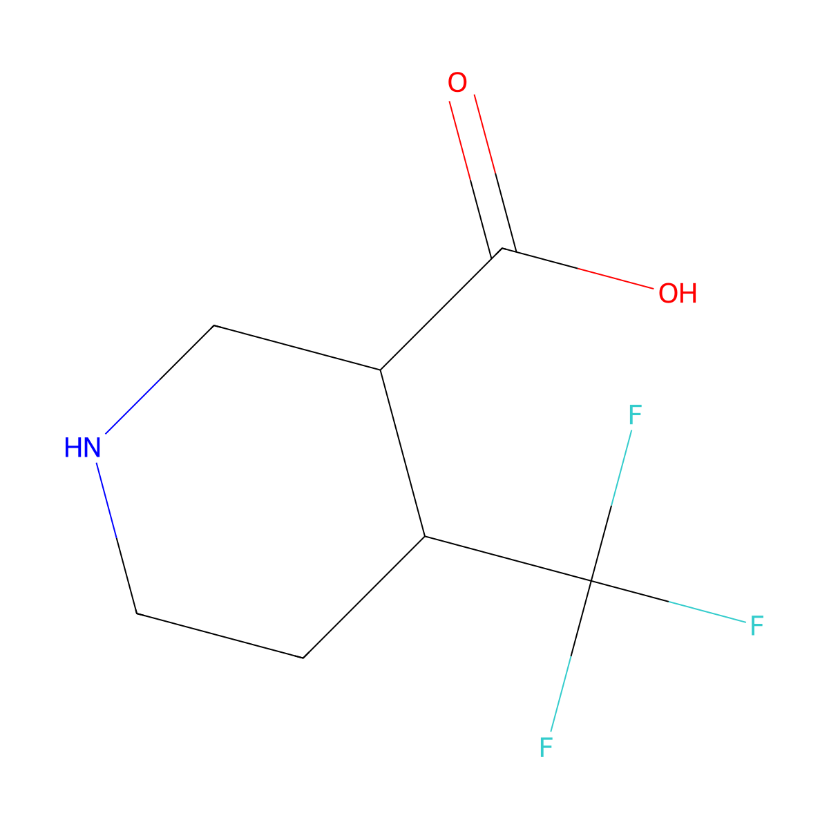 4-(Trifluoromethyl)piperidine-3-carboxylic acid molecular structure, CAS 1221818-79-6