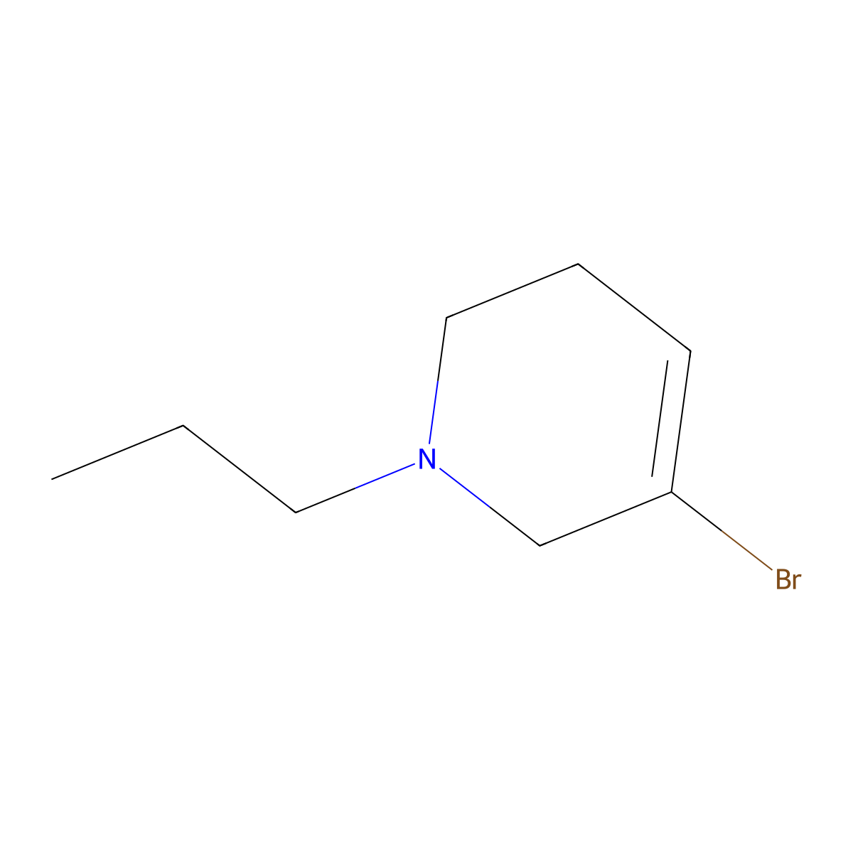 3-Bromo-1-propyl-1,2,5,6-tetrahydropyridine molecular structure, CAS 1221818-87-6