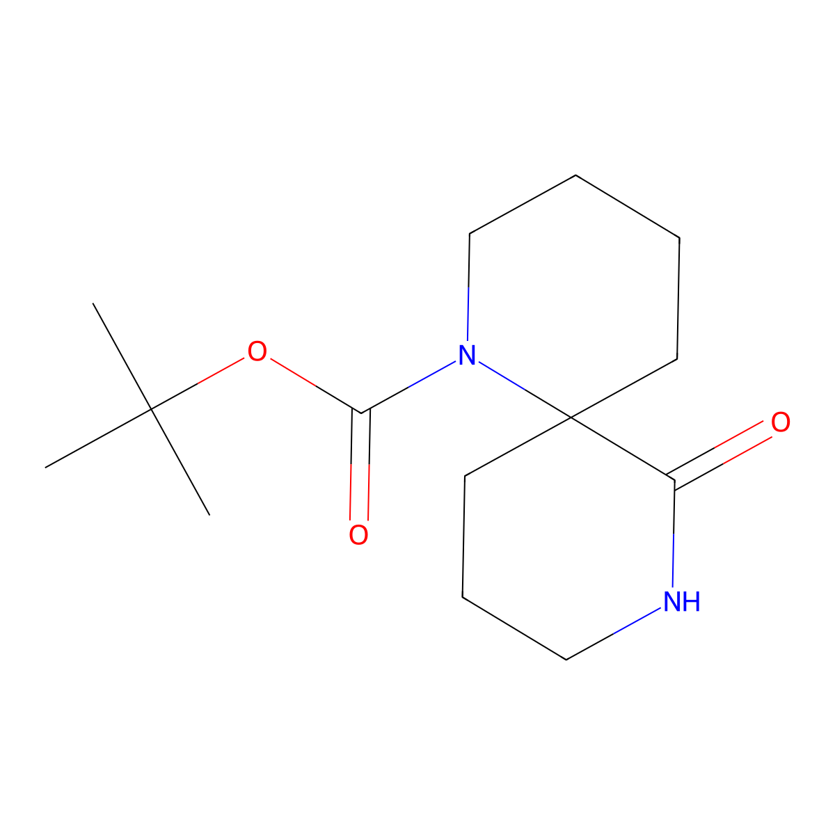 tert-Butyl 11-oxo-5,10-diazaspiro[5.5]undecane-5-carboxylate molecular structure, CAS 1221818-91-2