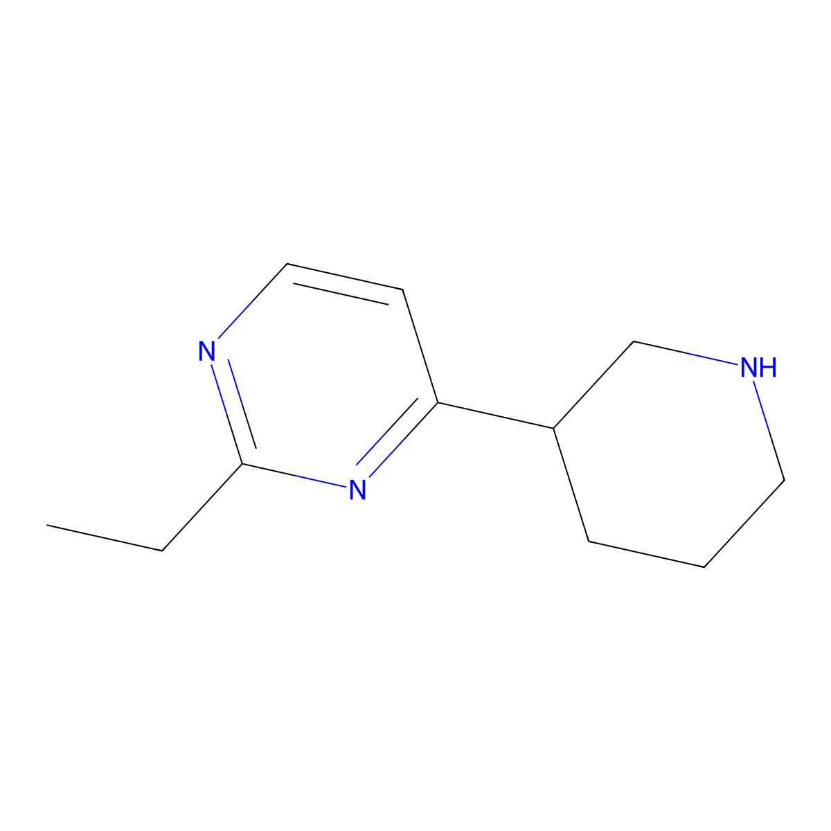 2-Ethyl-4-(piperidin-3-yl)pyrimidine molecular structure, CAS 1221820-85-4