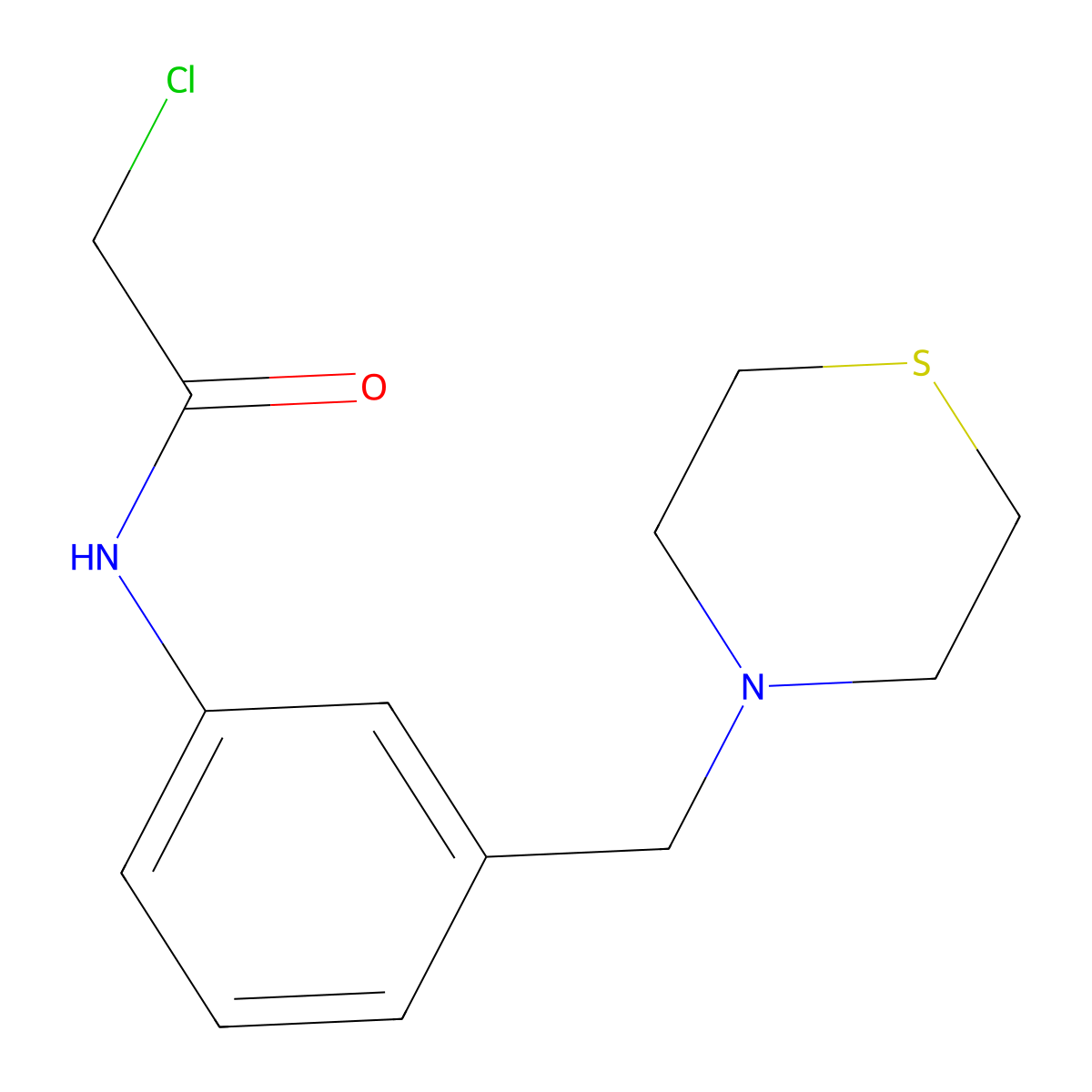 2-Chloro-N-(3-(thiomorpholinomethyl)phenyl)acetamide molecular structure, CAS 1221820-88-7
