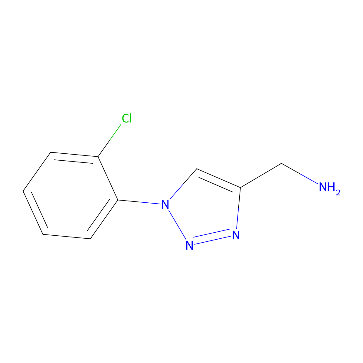[1-(2-chlorophenyl)-1H-1,2,3-triazol-4-yl]methanamine molecular structure, CAS 1221820-93-4