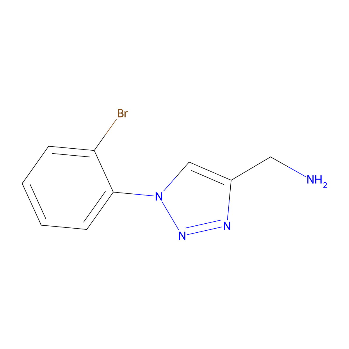 [1-(2-bromophenyl)-1H-1,2,3-triazol-4-yl]methanamine molecular structure, CAS 1221820-94-5