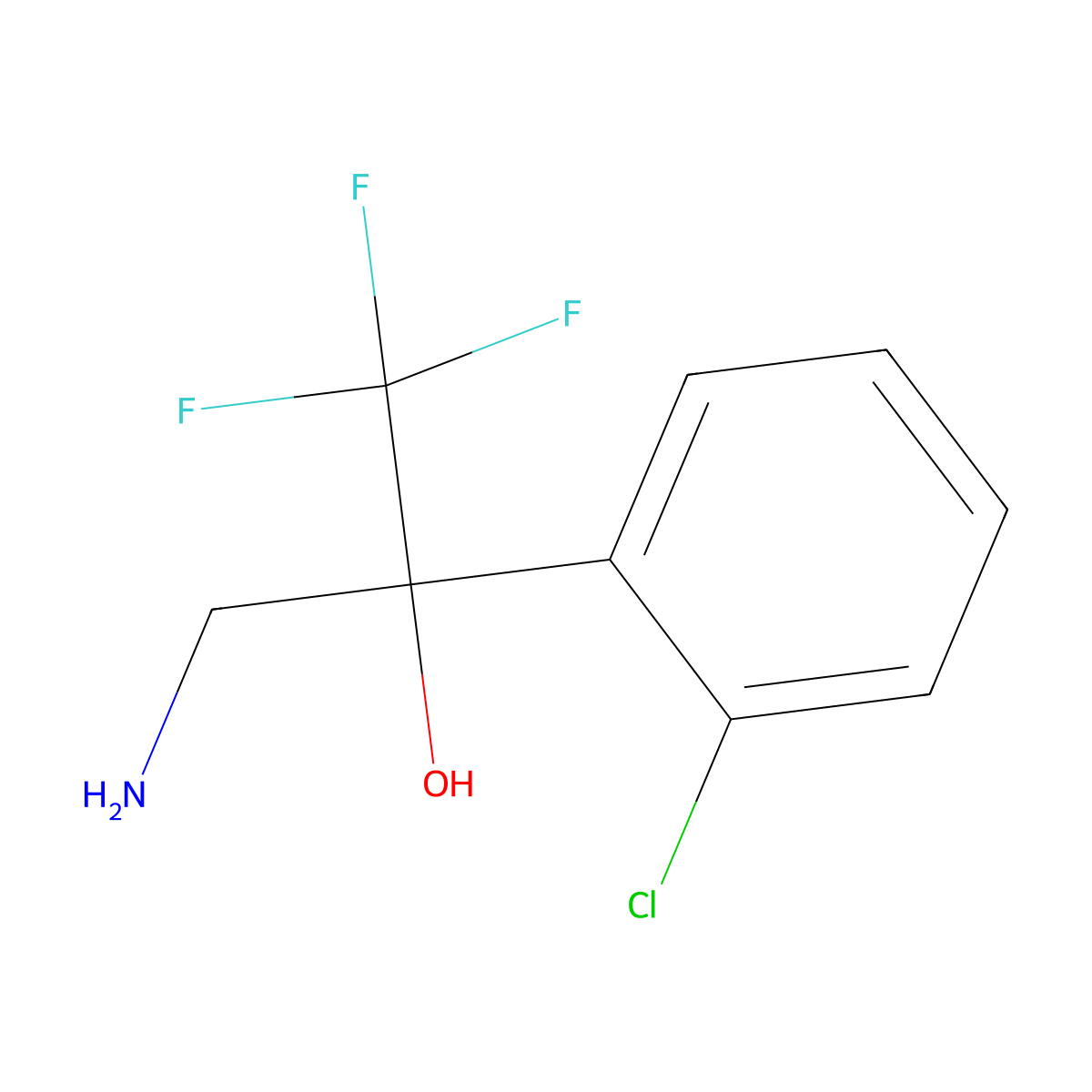 3-Amino-2-(2-chlorophenyl)-1,1,1-trifluoropropan-2-ol molecular structure, CAS 1221820-95-6