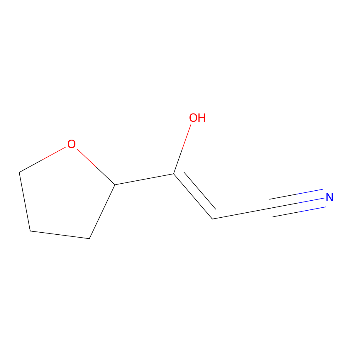(Z)-3-Hydroxy-3-(tetrahydrofuran-2-yl)acrylonitrile molecular structure, CAS 1221820-97-8
