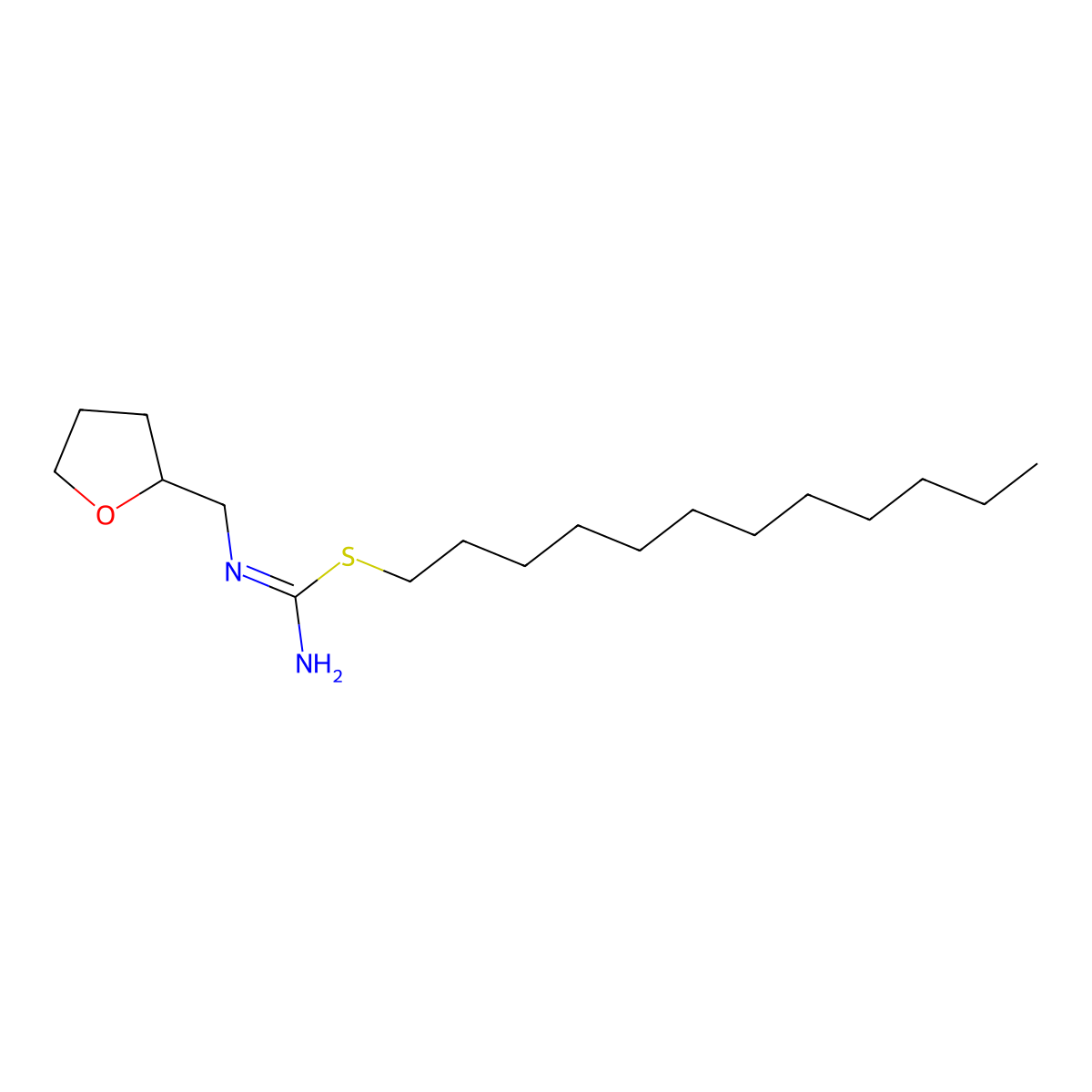 Dodecyl ((tetrahydrofuran-2-yl)methyl)carbamimidothioate molecular structure, CAS 1221821-01-7