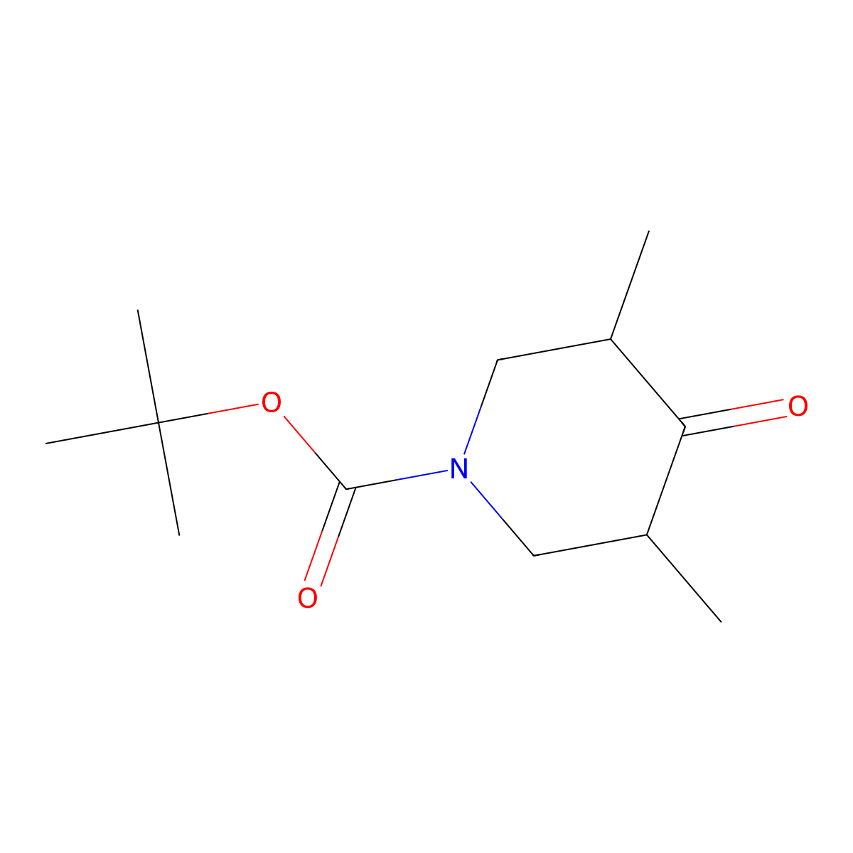 tert-butyl (3R,5S)-3,5-dimethyl-4-oxopiperidine-1-carboxylate molecular structure, CAS 1221821-84-6