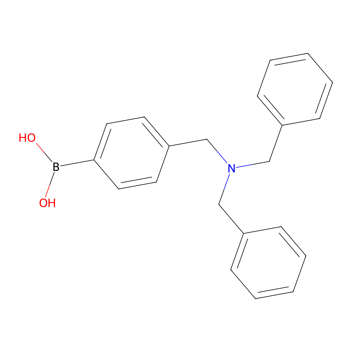 B-[4-[[bis(phenylmethyl)amino]methyl]phenyl]-Boronic acid molecular structure, CAS 1221824-11-8