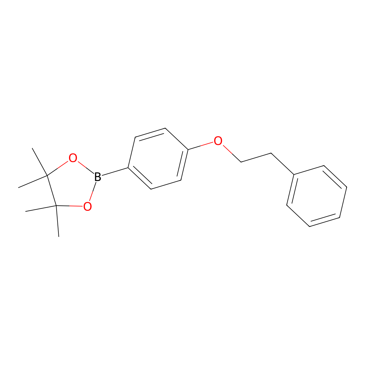 4,4,5,5-Tetramethyl-2-(4-phenethoxyphenyl)-1,3,2-dioxaborolane molecular structure, CAS 1221824-16-3