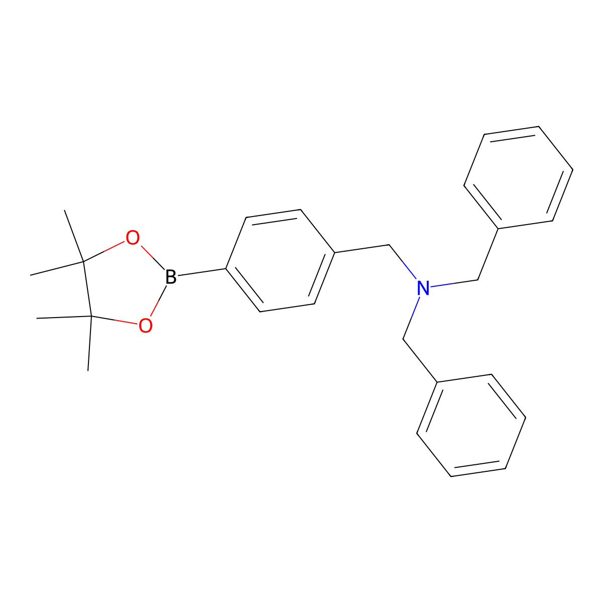 Dibenzyl-[4-(4,4,5,5-tetramethyl-[1,3,2]dioxaborolan-2-yl)-benzyl]-amine molecular structure, CAS 1221824-21-0