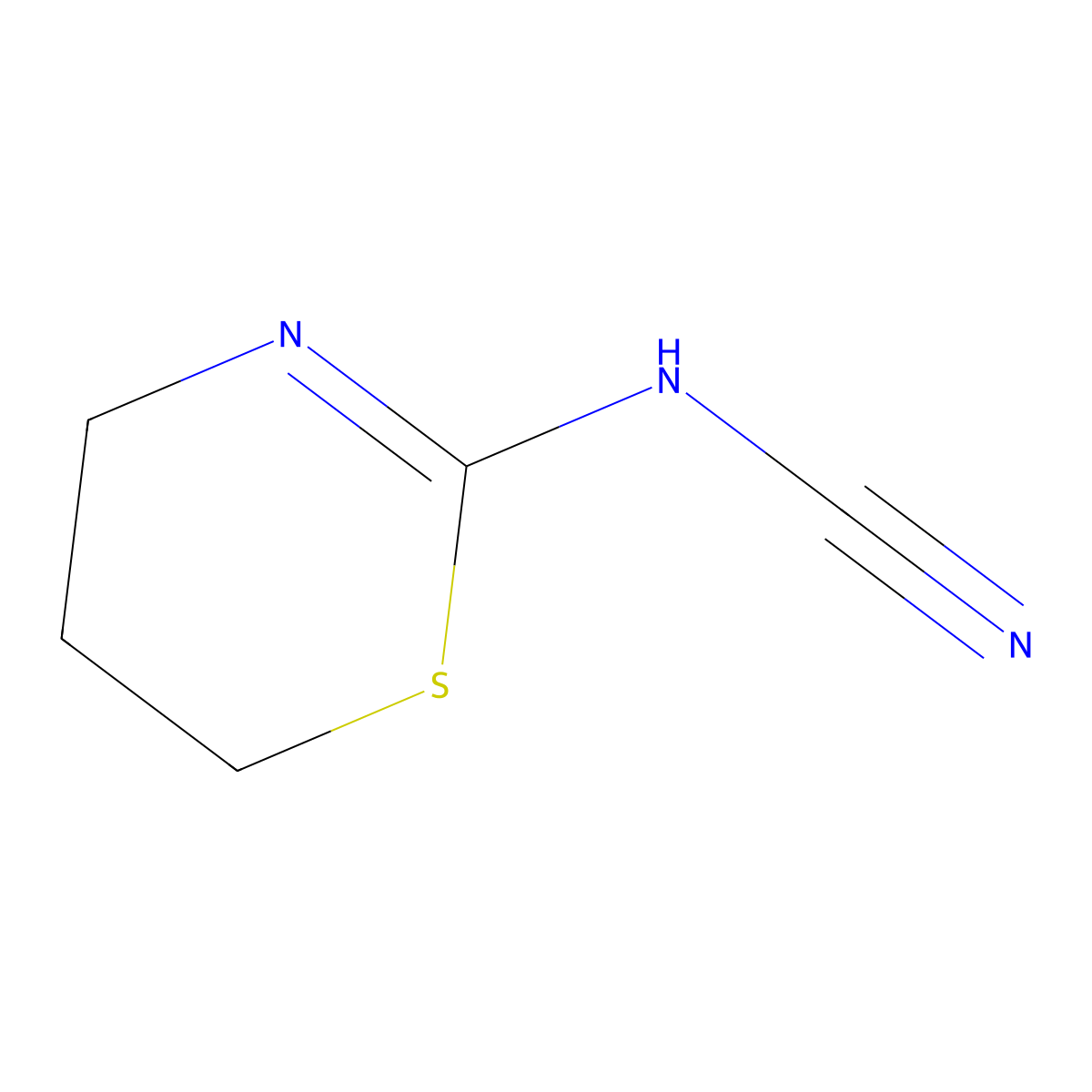 N-(1,3-thiazinan-2-yliden)cyanamide molecular structure, CAS 122186-19-0