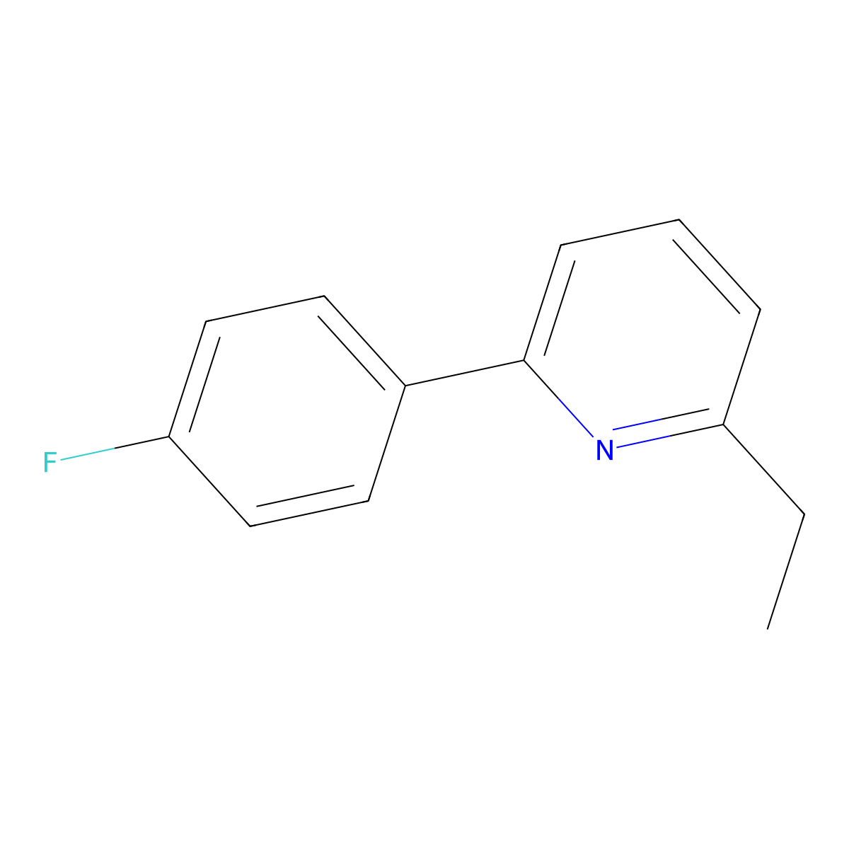 2-Ethyl-6-(4-fluorophenyl)pyridine molecular structure, CAS 1221893-36-2