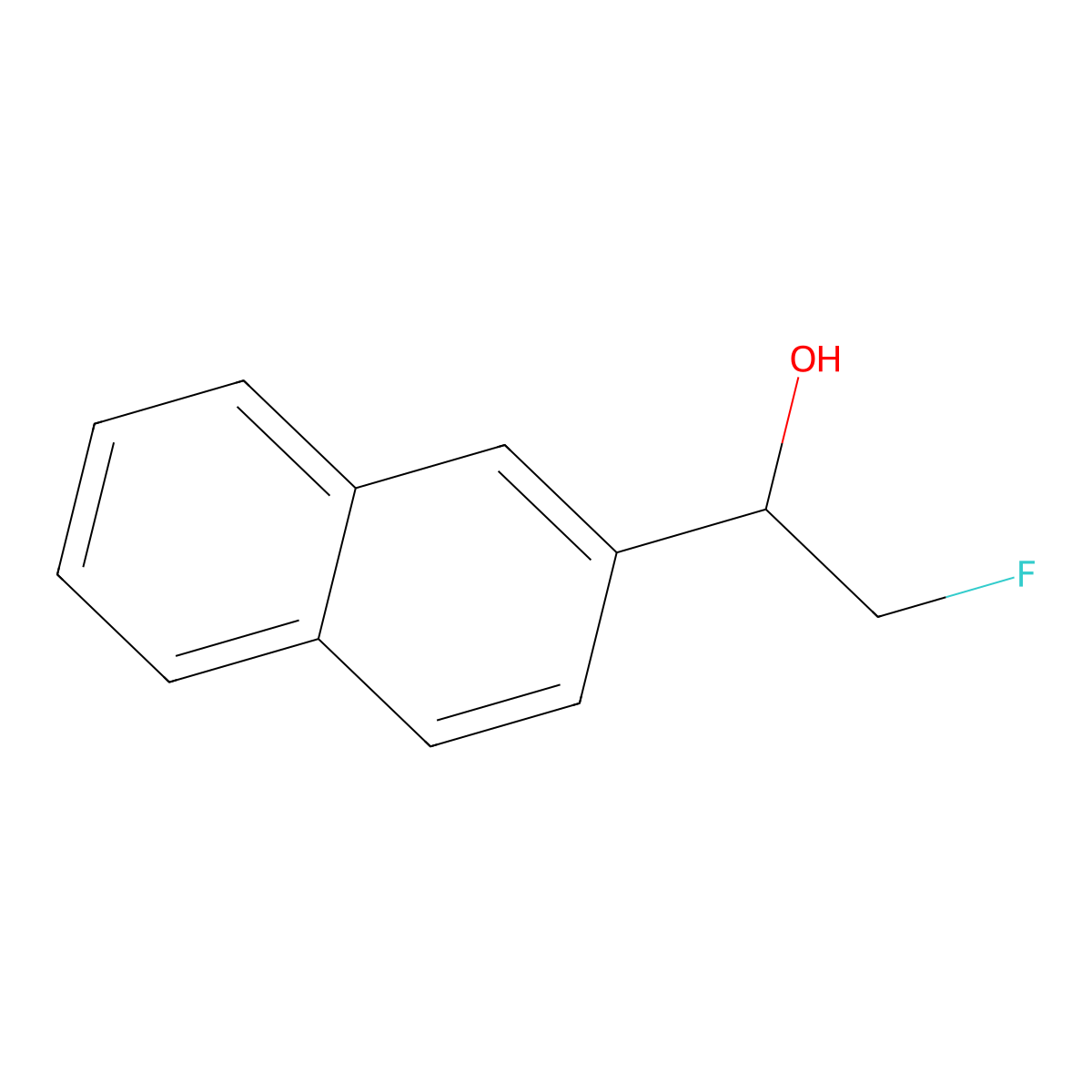 2-Fluoro-1-(naphthalen-2-yl)ethan-1-ol molecular structure, CAS 1221907-55-6
