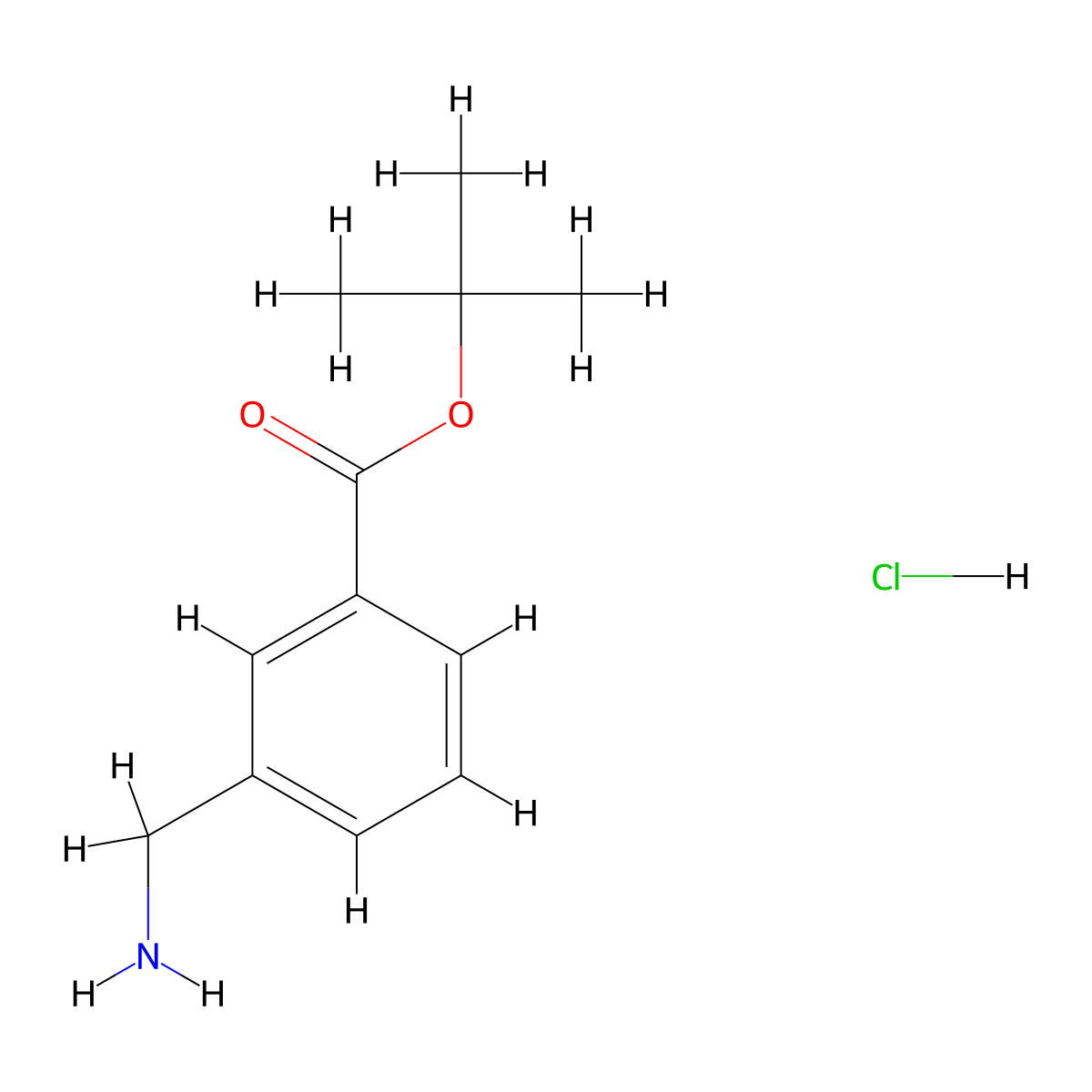 Tert-butyl 3-(aminomethyl)benzoate hydrochloride molecular structure, CAS 1221931-26-5