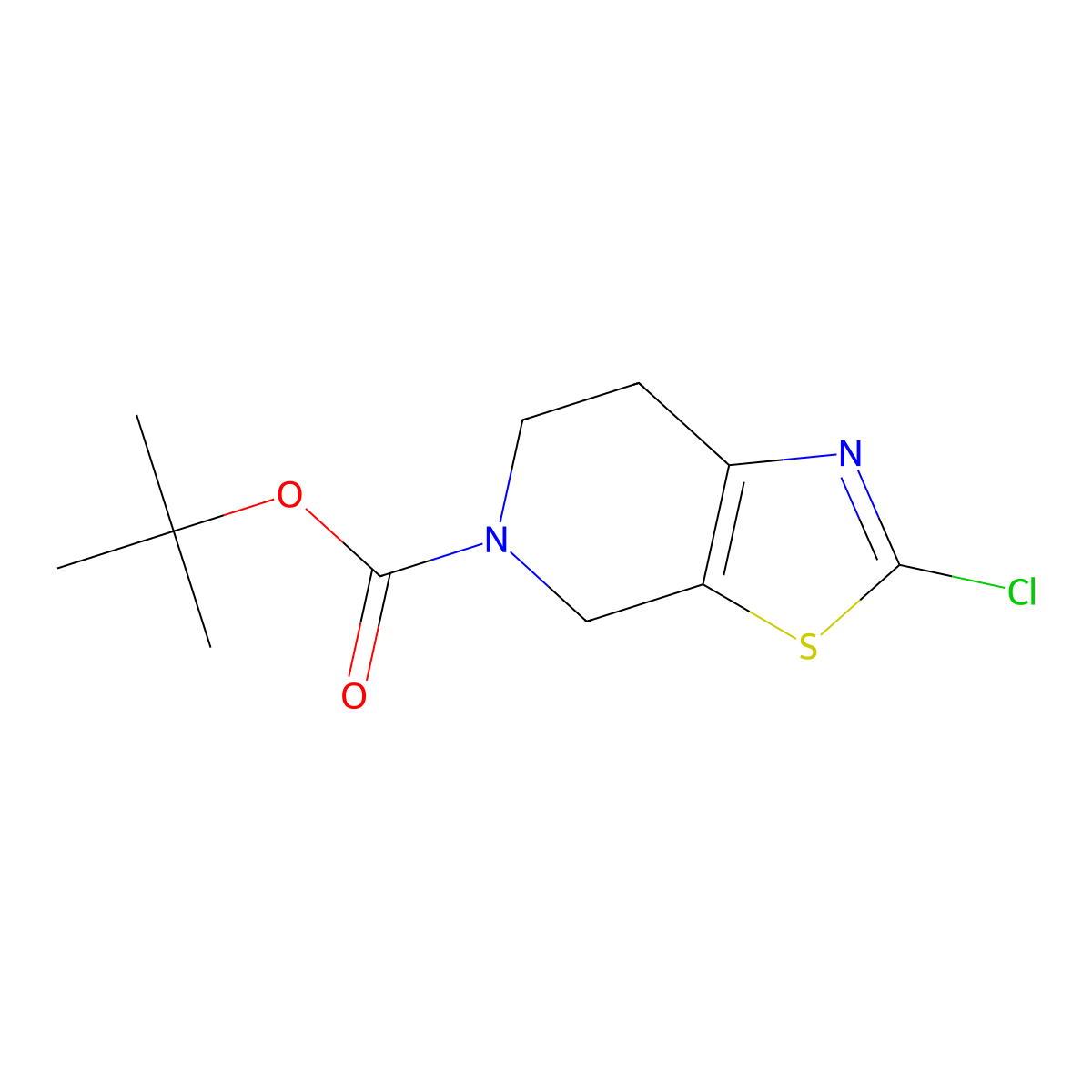 tert-Butyl 2-chloro-6,7-dihydrothiazolo[5,4-c]pyridine-5(4H)-carboxylate molecular structure, CAS 1221931-40-3