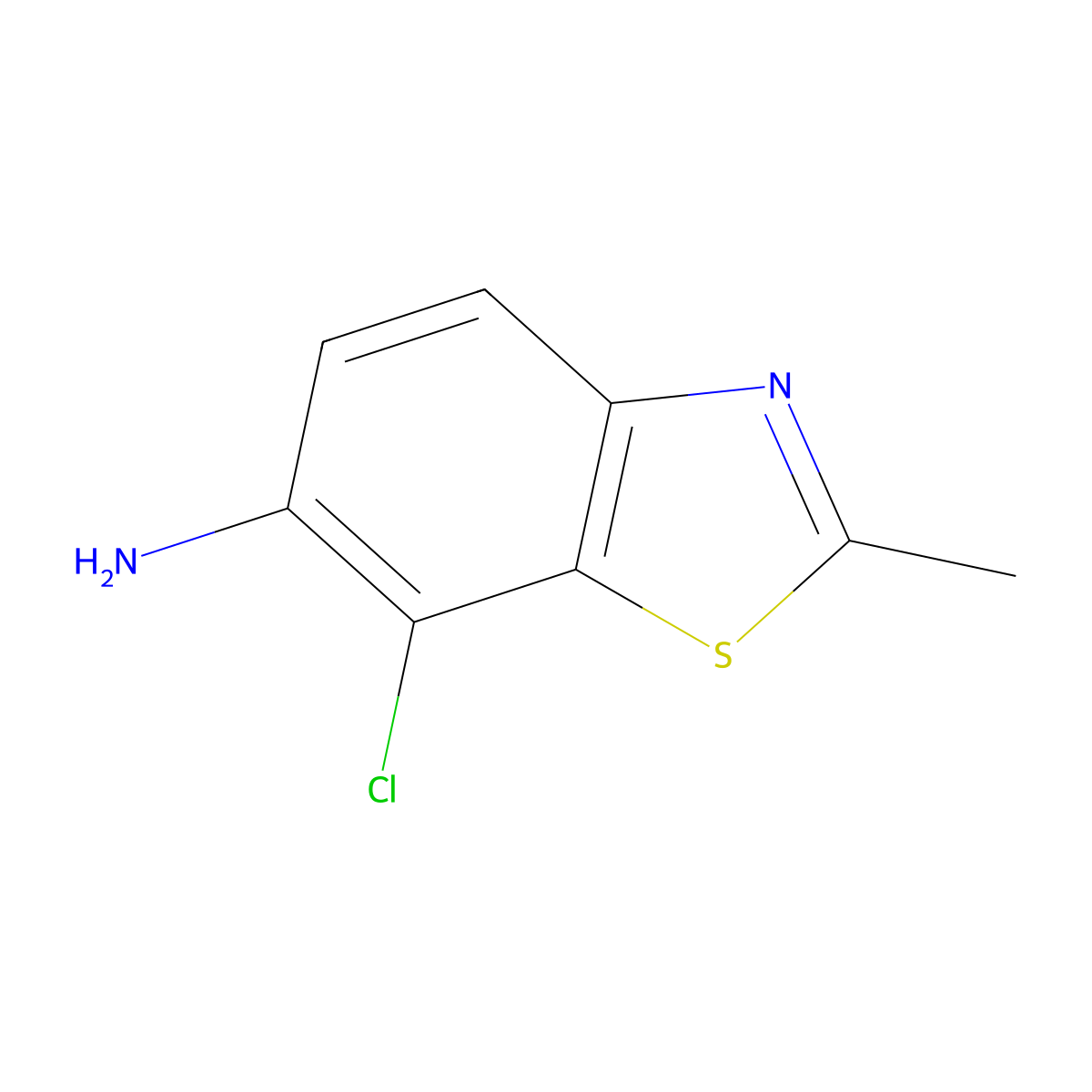 7-Chloro-2-methyl-1,3-benzothiazol-6-amine molecular structure, CAS 1221931-63-0