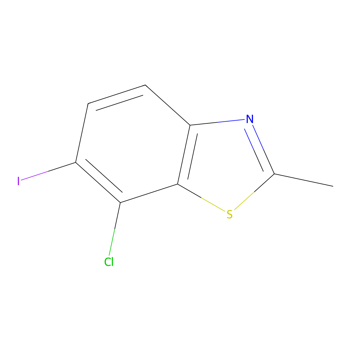 7-Chloro-6-iodo-2-methylbenzo[d]thiazole molecular structure, CAS 1221931-65-2