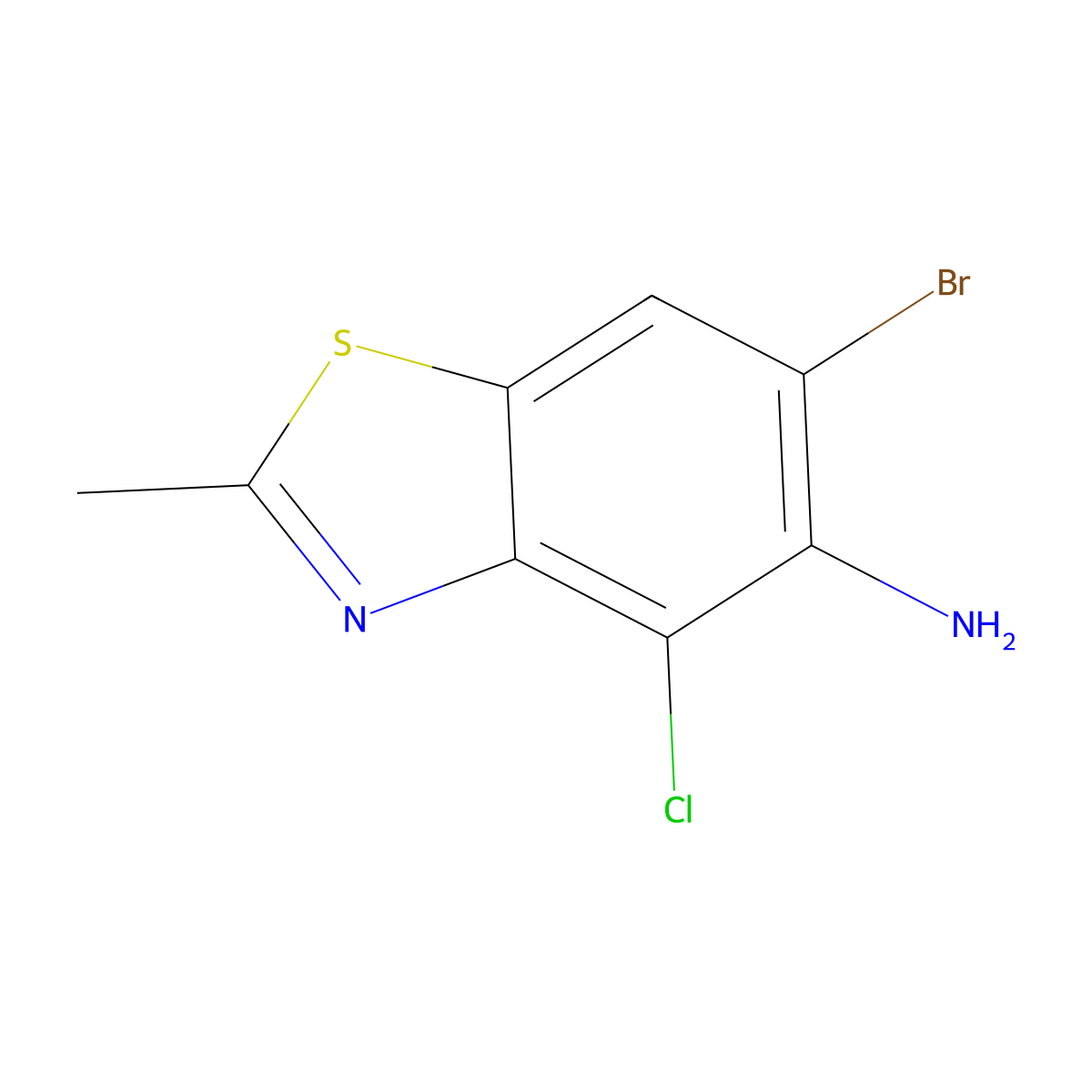 6-Bromo-4-chloro-2-methylbenzo[D]thiazol-5-amine molecular structure, CAS 1221931-84-5