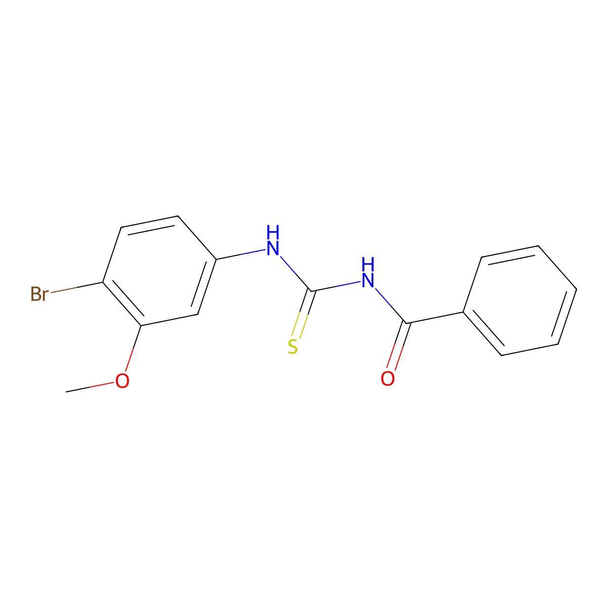 N-((4-bromo-3-methoxyphenyl)carbamothioyl)benzamide molecular structure, CAS 1221932-39-3