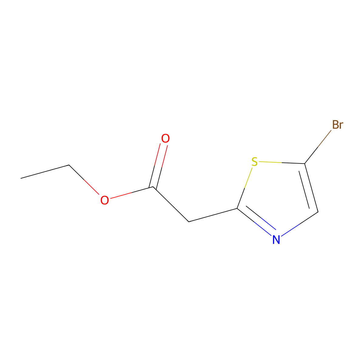 Ethyl 2-(5-bromo-1,3-thiazol-2-yl)acetate molecular structure, CAS 1221932-57-5