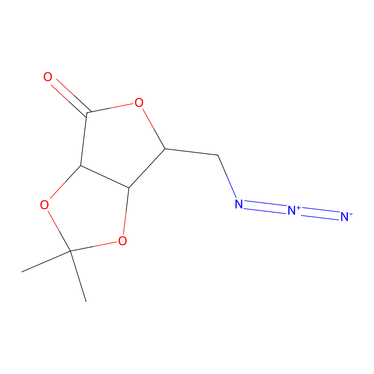 5-Azido-5-deoxy-2,3-O-isopropylidene-D-lyxono-1,4-lactone molecular structure, CAS 122194-04-1
