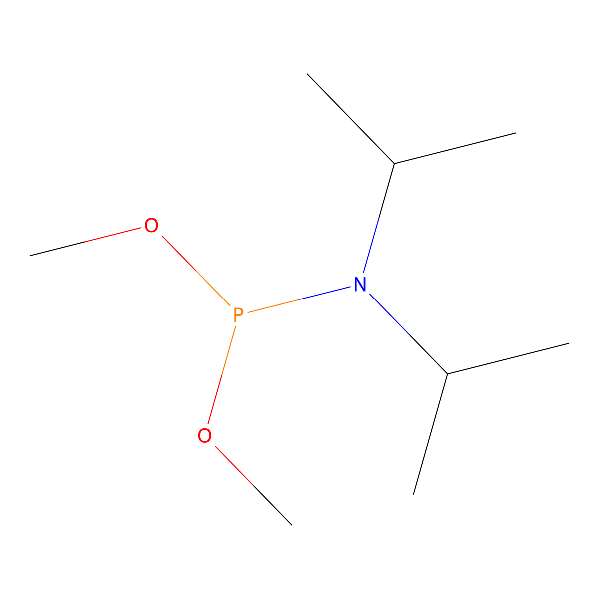 Dimethyl N,N-diisopropylphosphoramidite molecular structure, CAS 122194-07-4