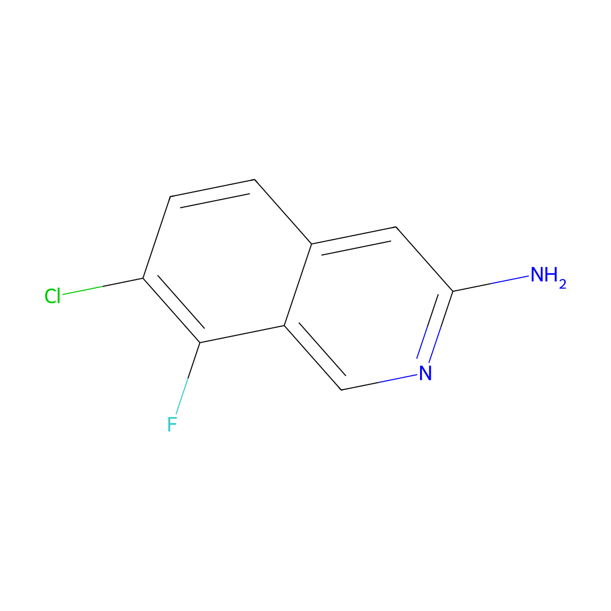 7-Chloro-8-fluoroisoquinolin-3-amine molecular structure, CAS 1221974-09-9