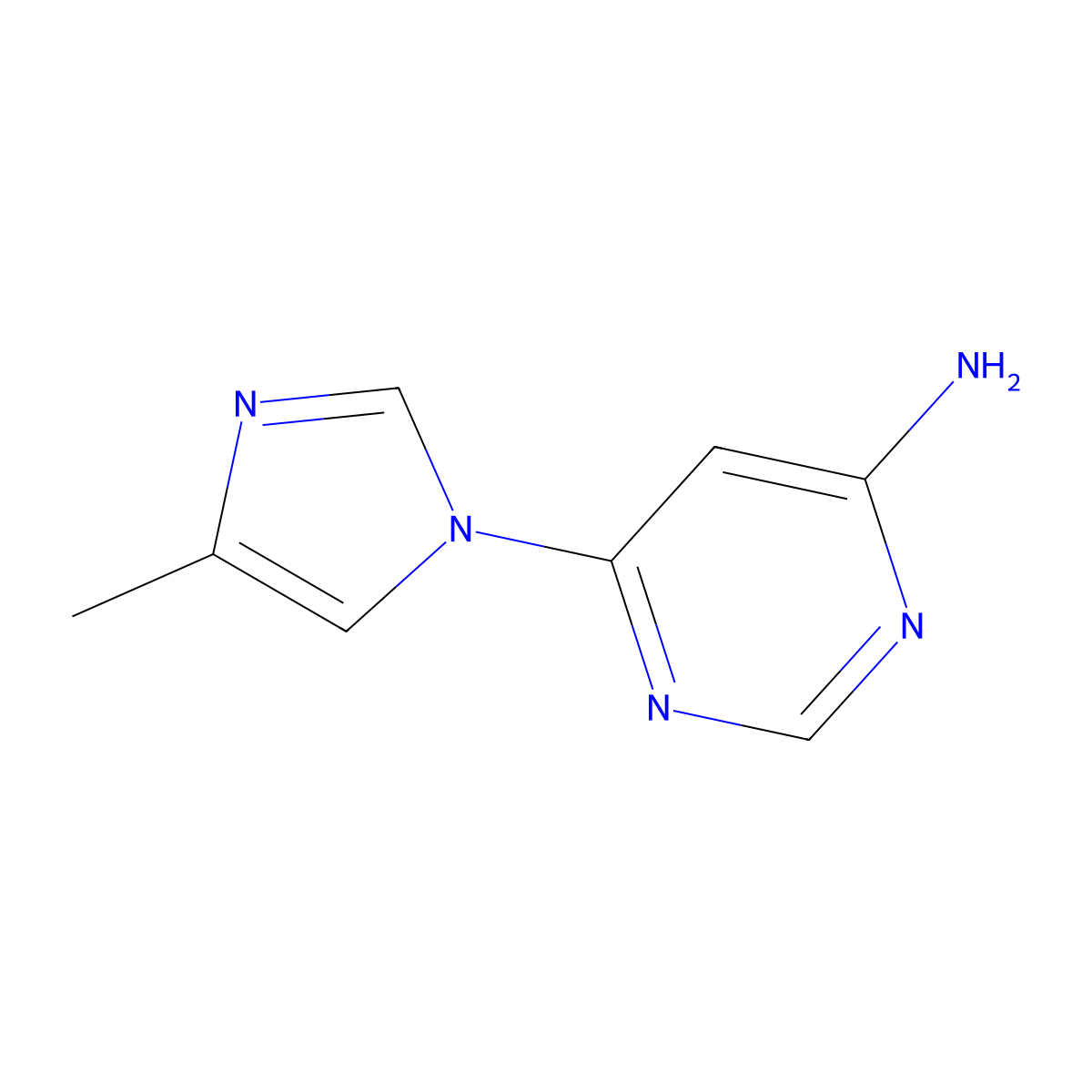 6-(4-methyl-1H-imidazol-1-yl)pyrimidin-4-amine molecular structure, CAS 1221974-53-3