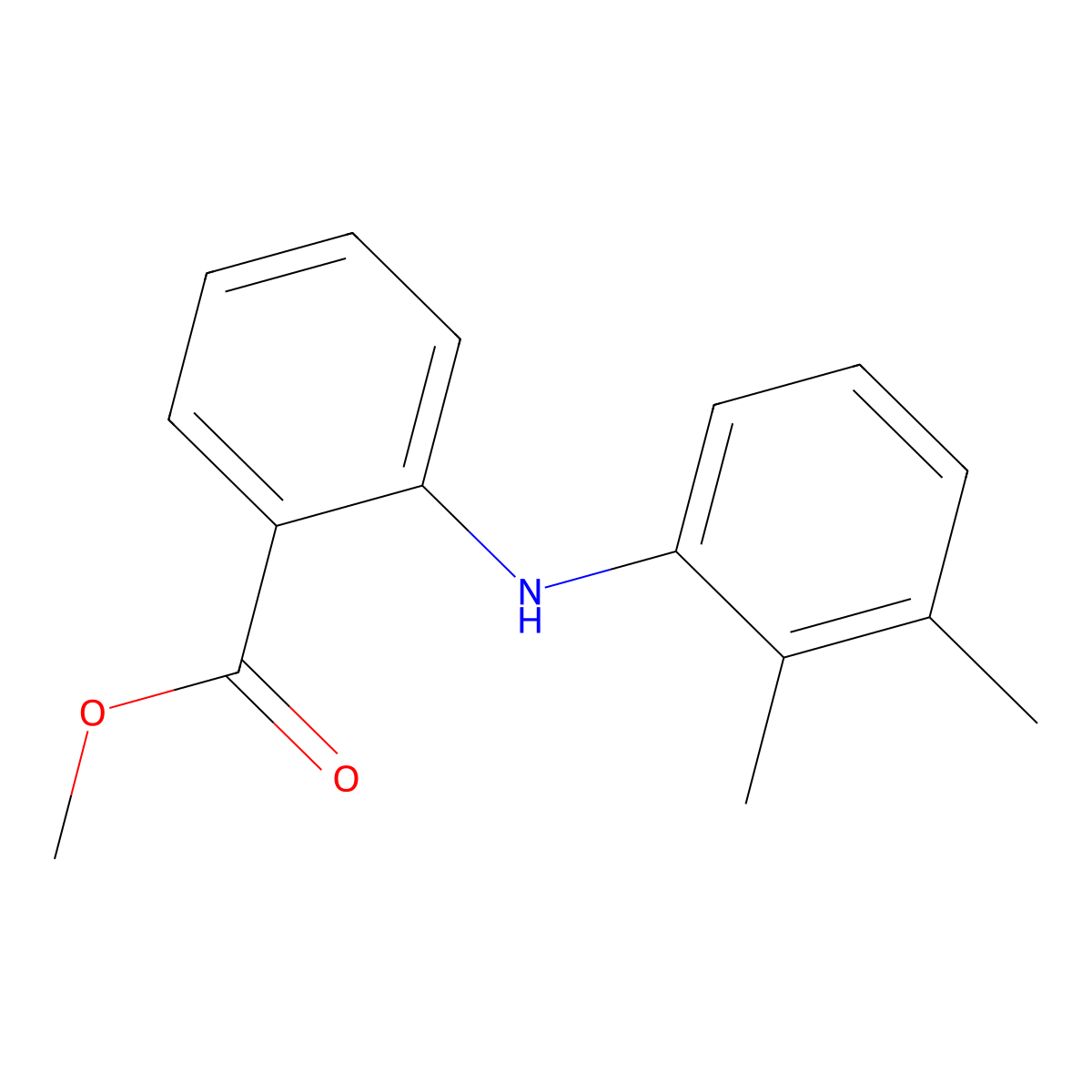 Methyl 2-((2,3-dimethylphenyl)amino)benzoate molecular structure, CAS 1222-42-0