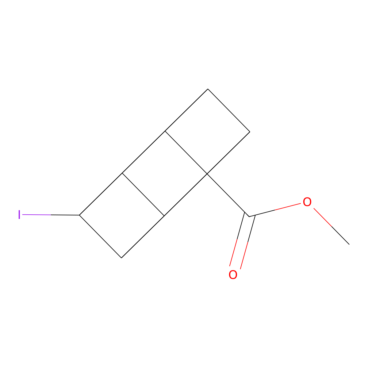 Methyl 4-iodocubane-1-carboxylate molecular structure, CAS 122200-58-2