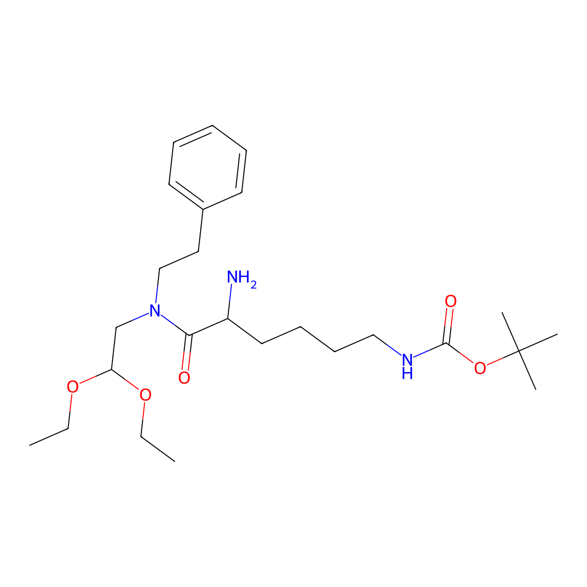 (S)-tert-Butyl (5-amino-6-((2,2-diethoxyethyl)(phenethyl)amino)-6-oxohexyl)carbamate molecular structure, CAS 1222068-60-1
