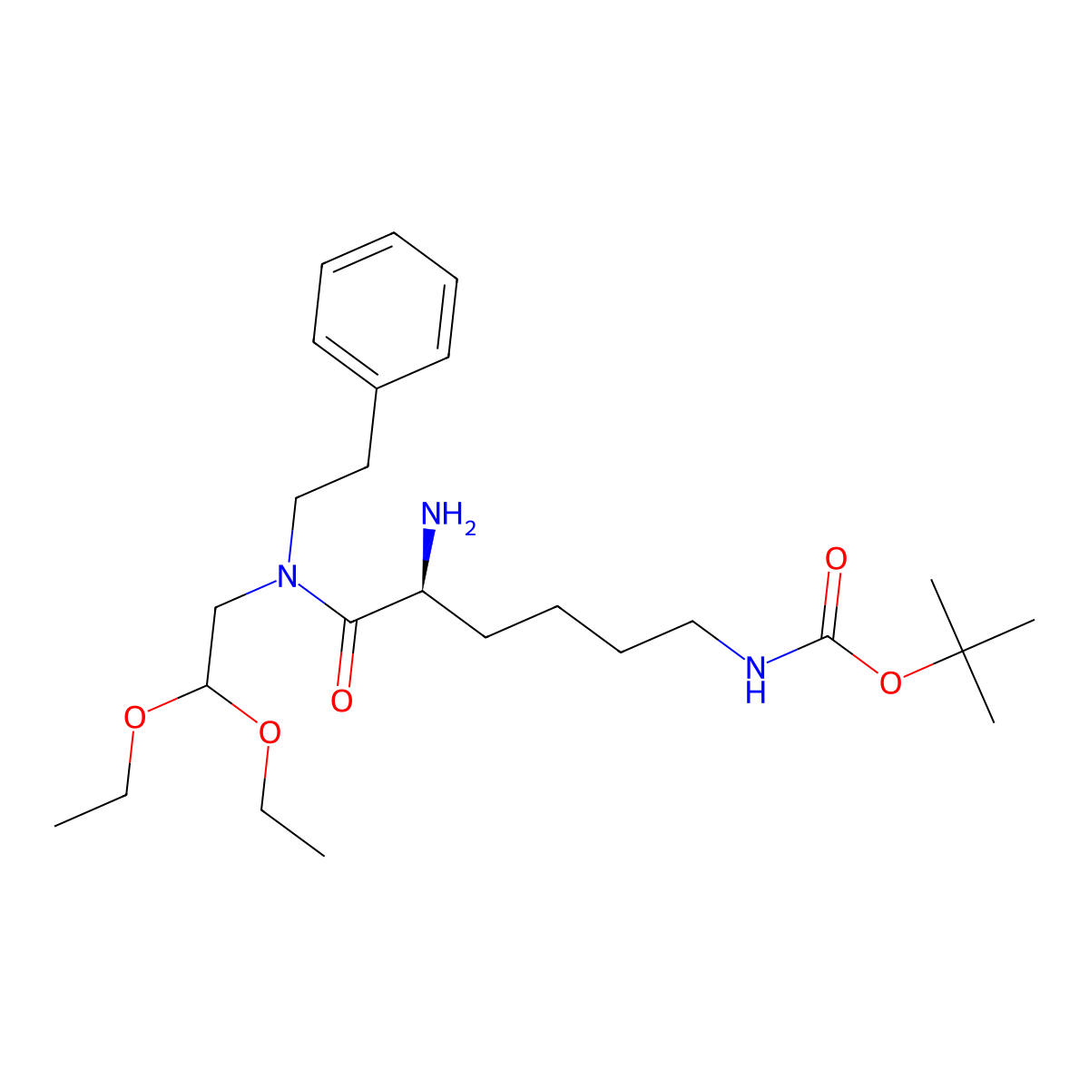(S)-tert-Butyl (5-amino-6-((2,2-diethoxyethyl)(phenethyl)amino)-6-oxohexyl)carbamate molecular structure, CAS 1222068-60-1