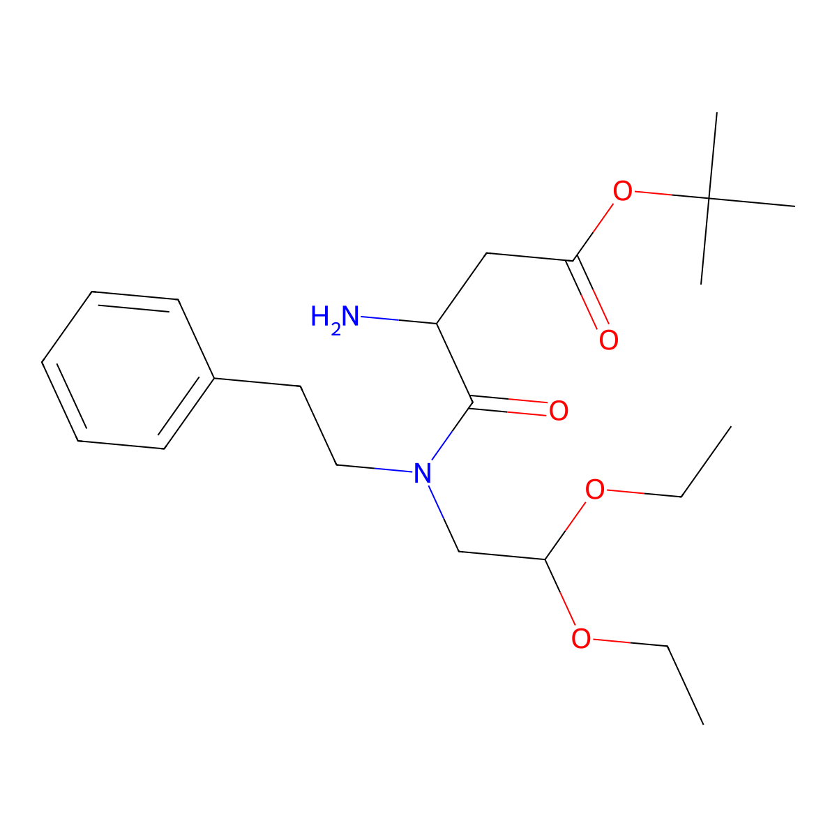 (S)-tert-Butyl 3-amino-4-((2,2-diethoxyethyl)(phenethyl)amino)-4-oxobutanoate molecular structure, CAS 1222068-61-2
