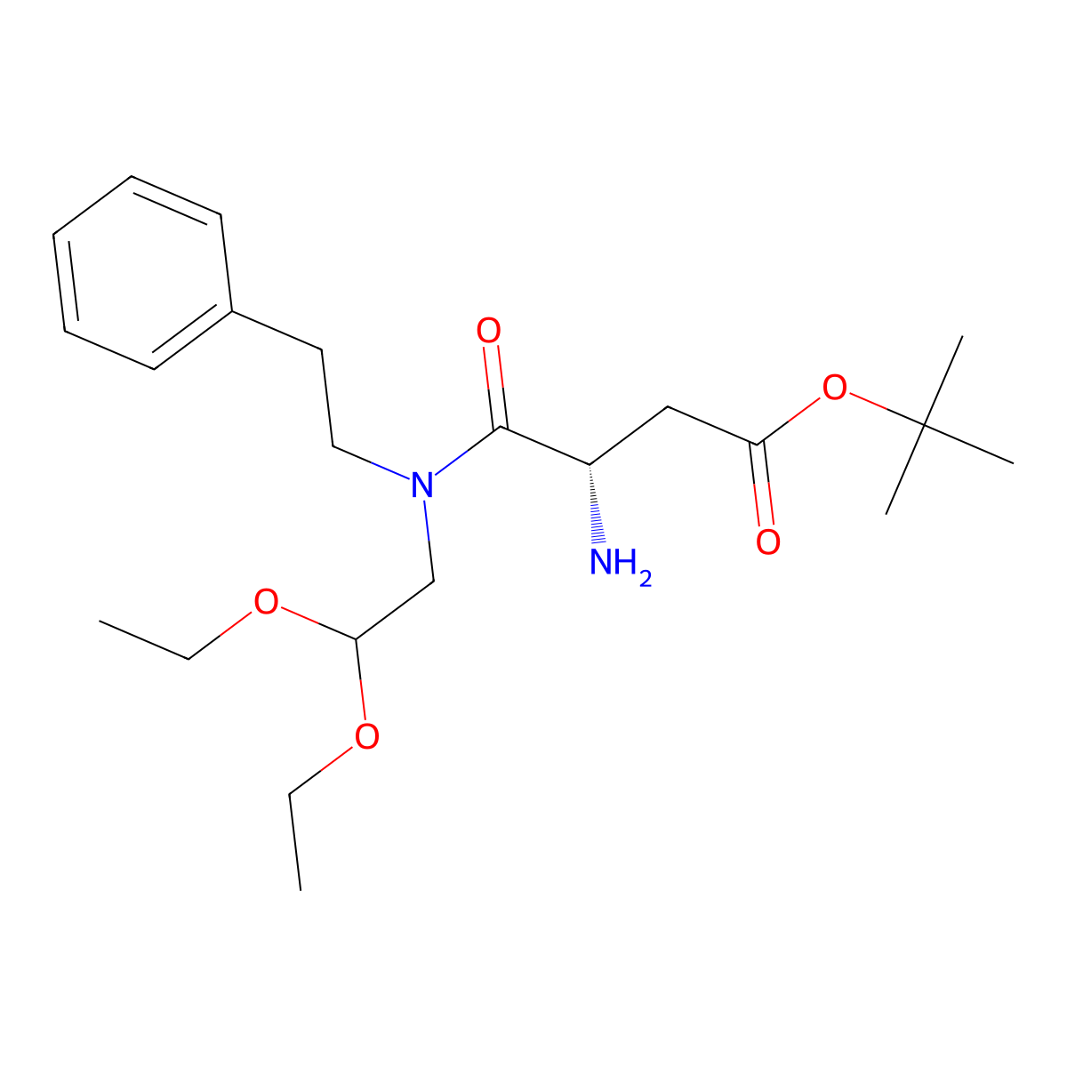 (S)-tert-Butyl 3-amino-4-((2,2-diethoxyethyl)(phenethyl)amino)-4-oxobutanoate molecular structure, CAS 1222068-61-2