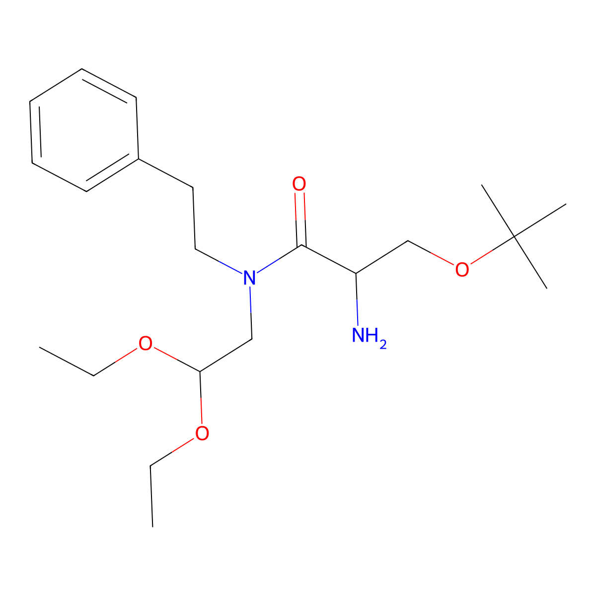 (2S)-2-Amino-N-(2,2-diethoxyethyl)-3-(1,1-dimethylethoxy)-N-(2-phenylethyl)-propanamide molecular structure, CAS 1222068-63-4