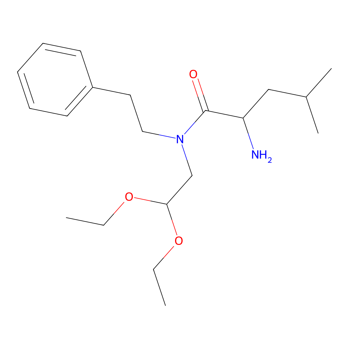 (2S)-2-Amino-N-(2,2-diethoxyethyl)-4-methyl-N-(2-phenylethyl)-pentanamide molecular structure, CAS 1222068-64-5