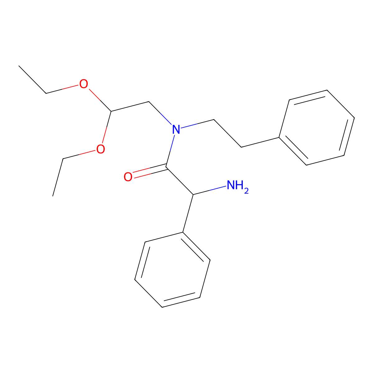 (S)-2-Amino-N-(2,2-diethoxyethyl)-N-phenethyl-2-phenylacetamide molecular structure, CAS 1222068-65-6