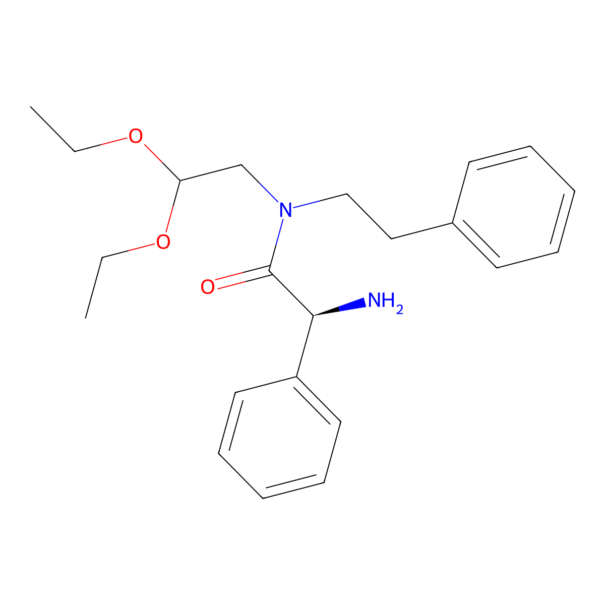 (S)-2-Amino-N-(2,2-diethoxyethyl)-N-phenethyl-2-phenylacetamide molecular structure, CAS 1222068-65-6
