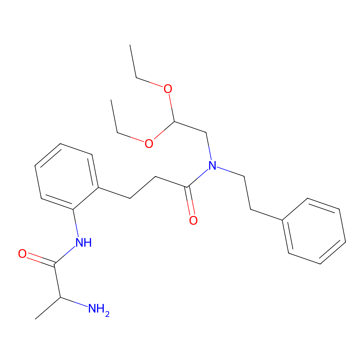 (S)-3-(2-(2-Aminopropanamido)phenyl)-N-(2,2-diethoxyethyl)-N-phenethylpropanamide molecular structure, CAS 1222068-66-7