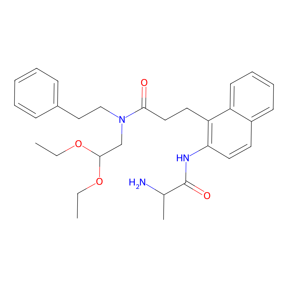 (S)-3-(2-(2-Aminopropanamido)naphthalen-1-yl)-N-(2,2-diethoxyethyl)-N-phenethylpropanamide molecular structure, CAS 1222068-69-0