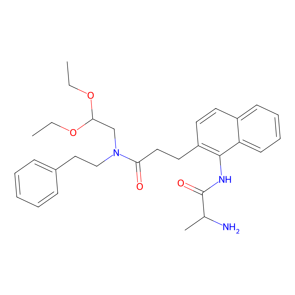 (S)-3-(1-(2-Aminopropanamido)naphthalen-2-yl)-N-(2,2-diethoxyethyl)-N-phenethylpropanamide molecular structure, CAS 1222068-70-3