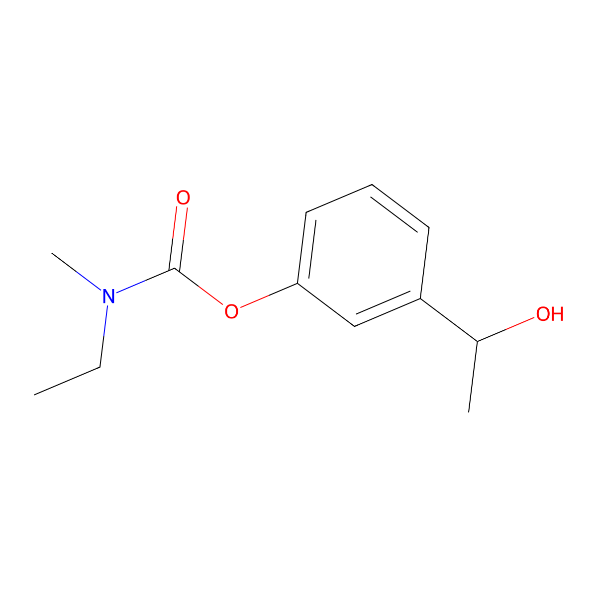 3-(1-Hydroxyethyl)phenyl ethyl(methyl)carbamate molecular structure, CAS 1222073-98-4