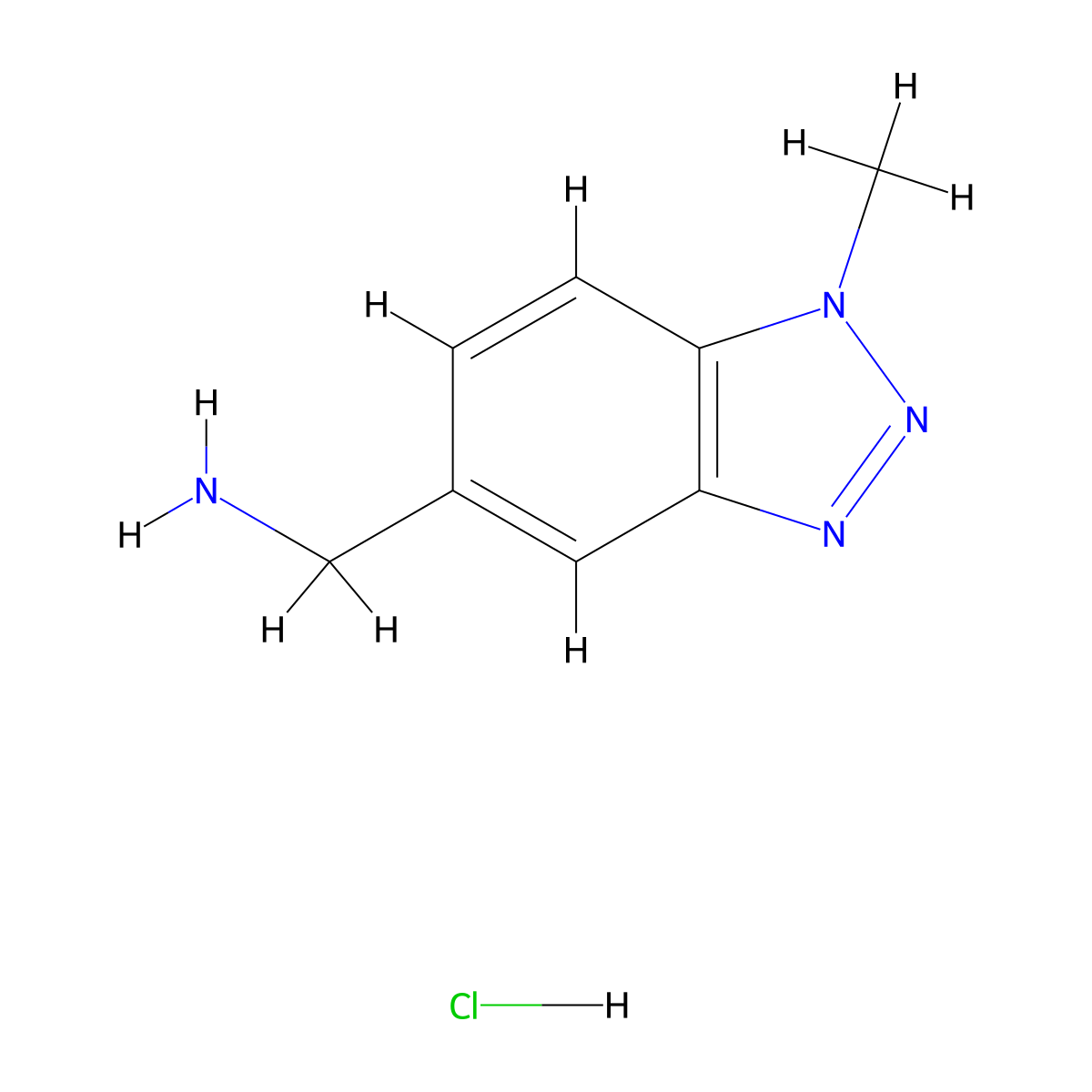 (1-methyl-1H-1,2,3-benzotriazol-5-yl)methanamine hydrochloride molecular structure, CAS 1222084-53-8