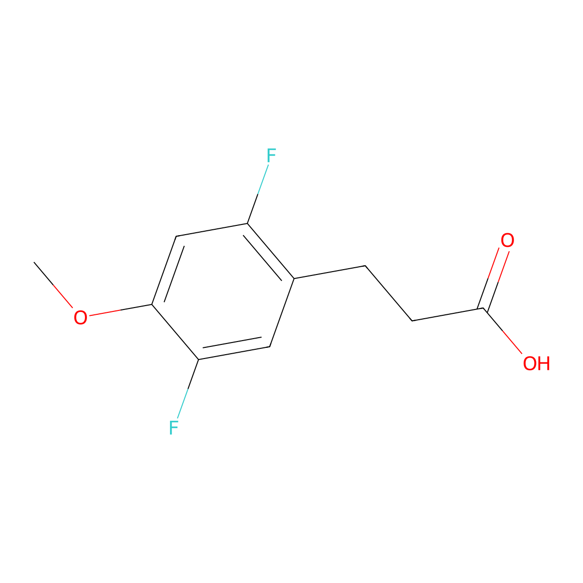 3-(2,5-Difluoro-4-methoxyphenyl)propanoic acid molecular structure, CAS 1222090-45-0