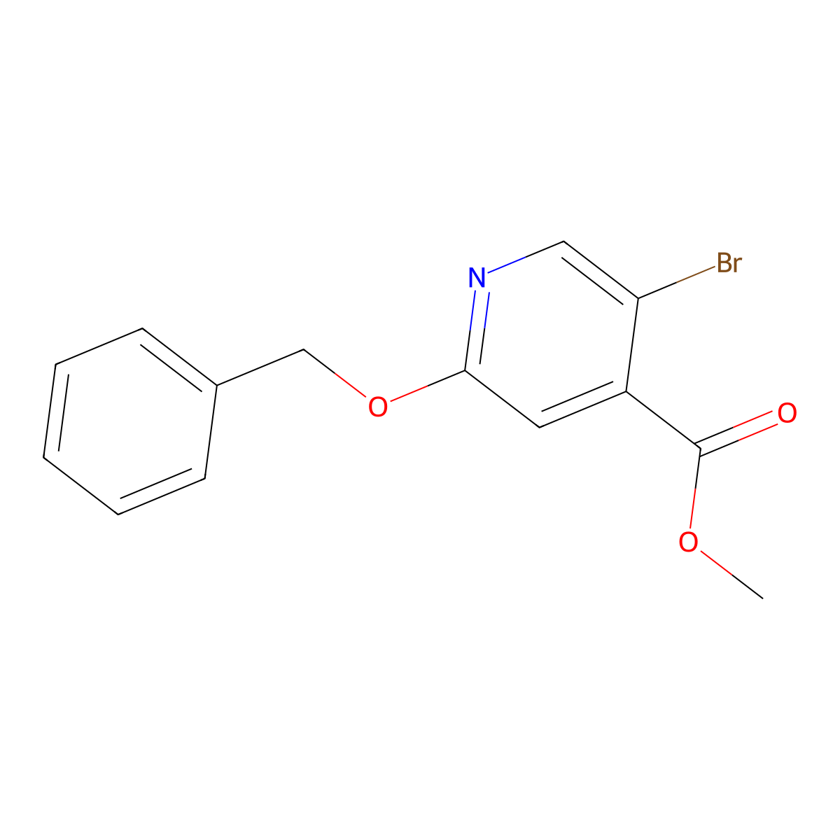 Methyl 2-(benzyloxy)-5-bromoisonicotinate molecular structure, CAS 1222090-62-1