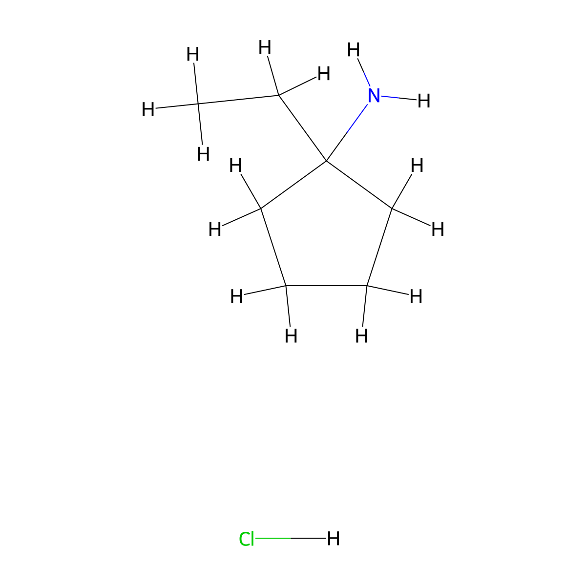 1-Ethylcyclopentan-1-amine hydrochloride molecular structure, CAS 1222098-09-0