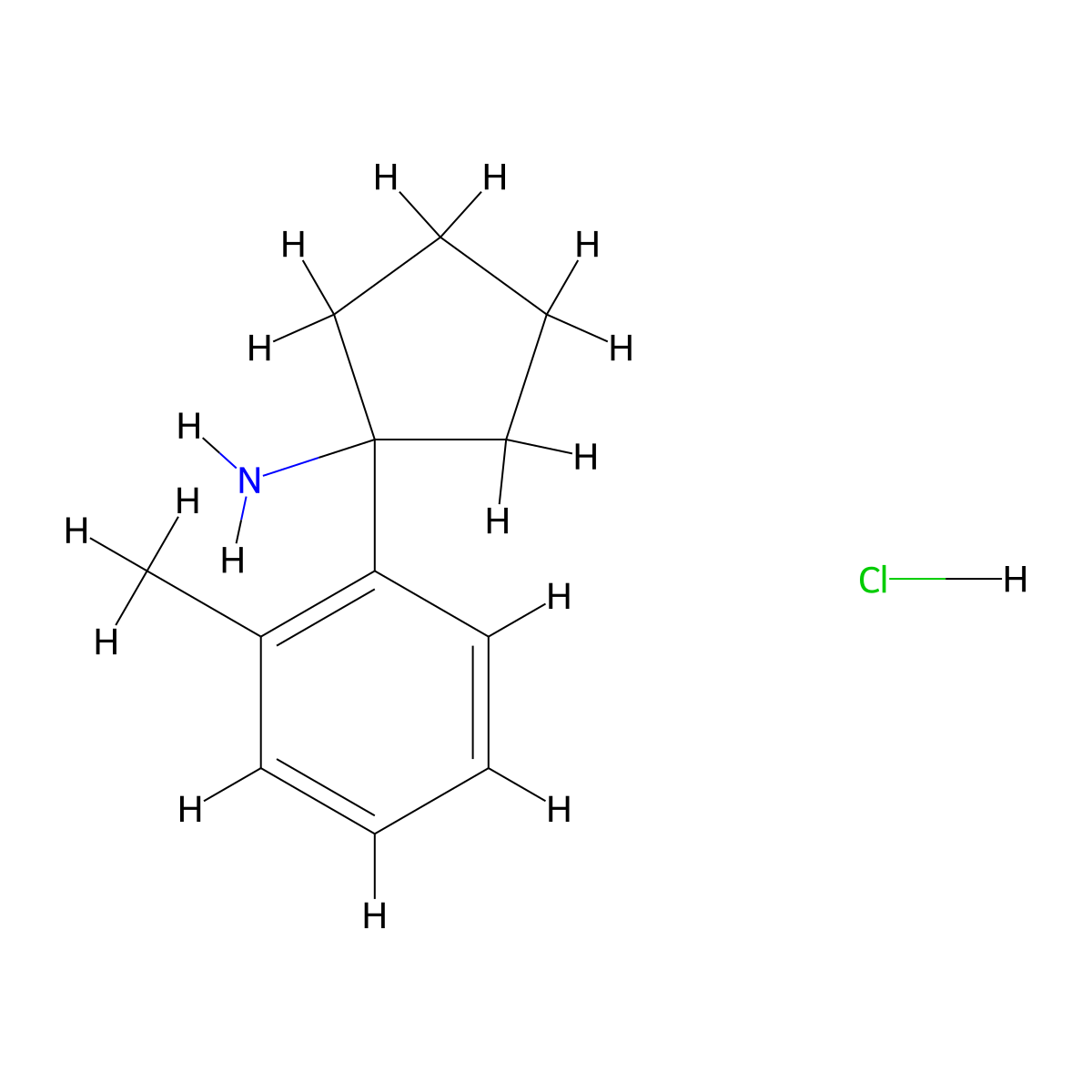 1-(2-Methylphenyl)cyclopentan-1-amine hydrochloride molecular structure, CAS 1222098-12-5